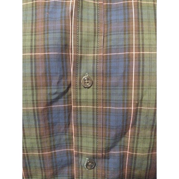 Todd Snyder Blue and Green Plaid Casual Button Down Shirt - Picture 11 of 11